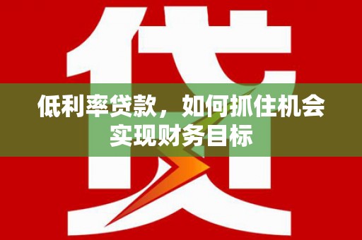 沙田低利率贷款，如何抓住机会实现财务目标