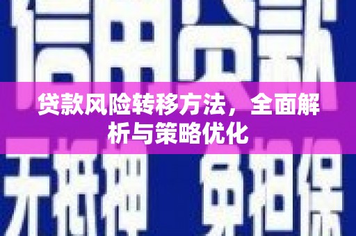 沙田贷款风险转移方法，全面解析与策略优化
