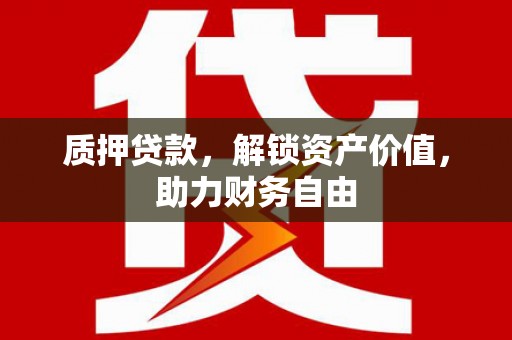 沙田质押贷款，解锁资产价值，助力财务自由