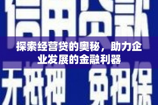 沙田探索经营贷的奥秘，助力企业发展的金融利器