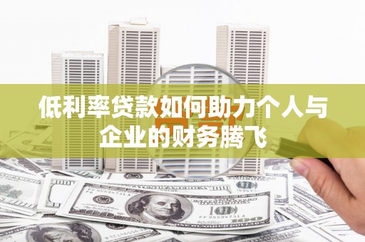 沙田低利率贷款如何助力个人与企业的财务腾飞
