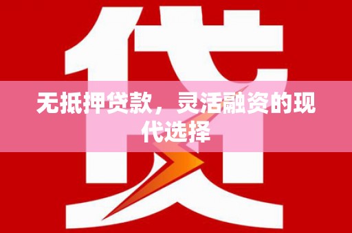 沙田无抵押贷款，灵活融资的现代选择